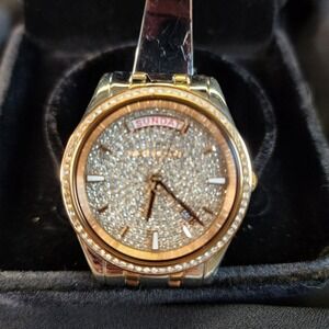 Michael Kors MK6482 Kiley Pave Women's 2-Tone Crystal Watch 7" Wrist – Pre-Owned